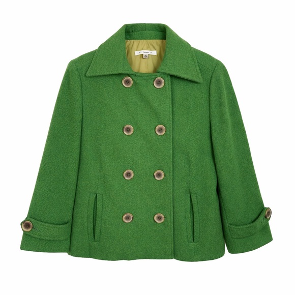 CAbi Jackets & Blazers - CAbi Emerald Green Double-Breasted Wool Coat — Size 4